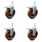 Service Caster 6 Inch High Temp Phenolic Swivel 3/8 Inch Stem Caster Set with Total Lock Brake SCC-TSTTL20S615-PHRHT-381615-4 - alternate 1